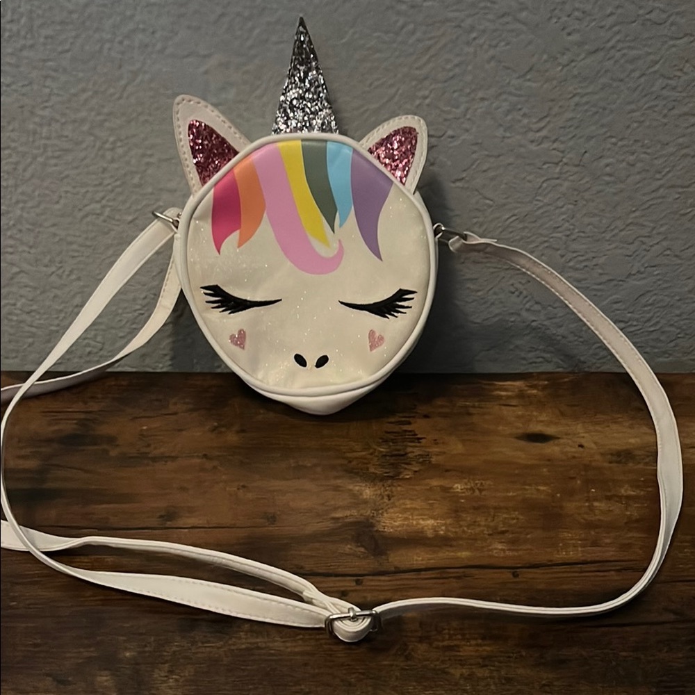OMG Accessories Unicorn Crossbody Bag for Kids - White and Pink/